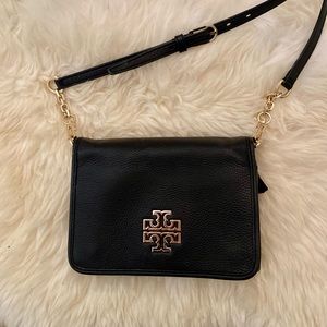 Tory Burch Britten Combo Crossbody Bag Clutch (Black)